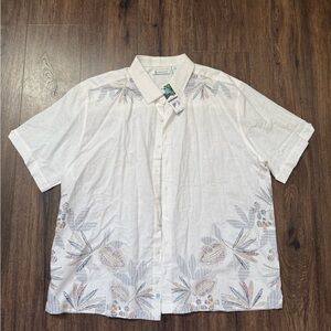 NWT Cubavera white Floral Men's Shirt